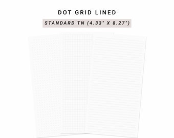 paper with dotted lines for writing Dot Grid Lined Paper TN Standard, Printable Writing Paper Notes, Study Note Template, Notes Taking, Traveler's Notebook Insert