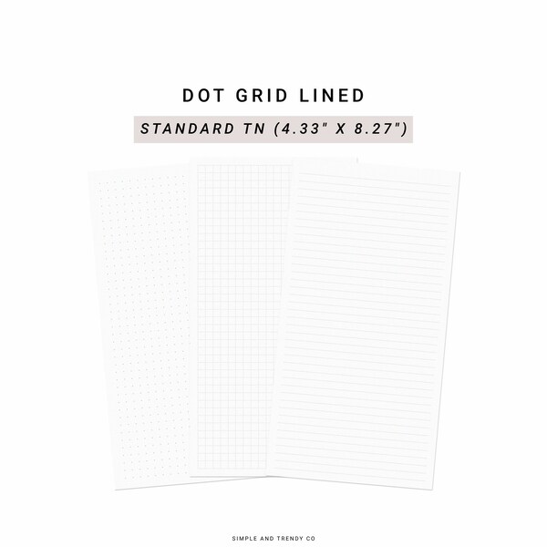 primary writing paper with dotted lines Dot Grid Lined Paper TN Standard, Printable Writing Paper Notes, Study Note Template, Notes Taking, Traveler's Notebook Insert