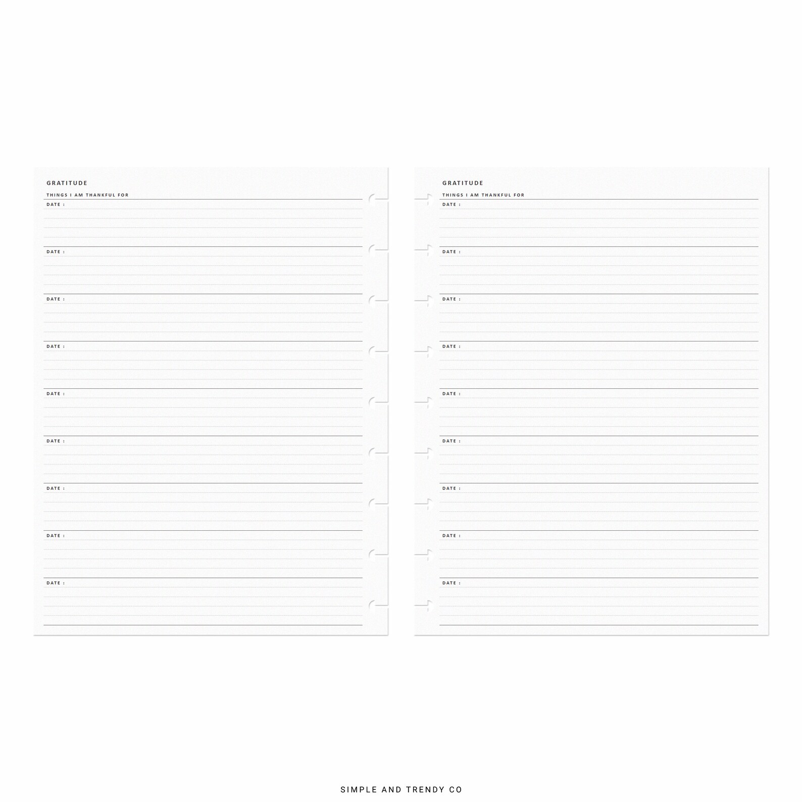 Daily Gratitude Happy Planner Classic Printable Gratitude - Etsy
