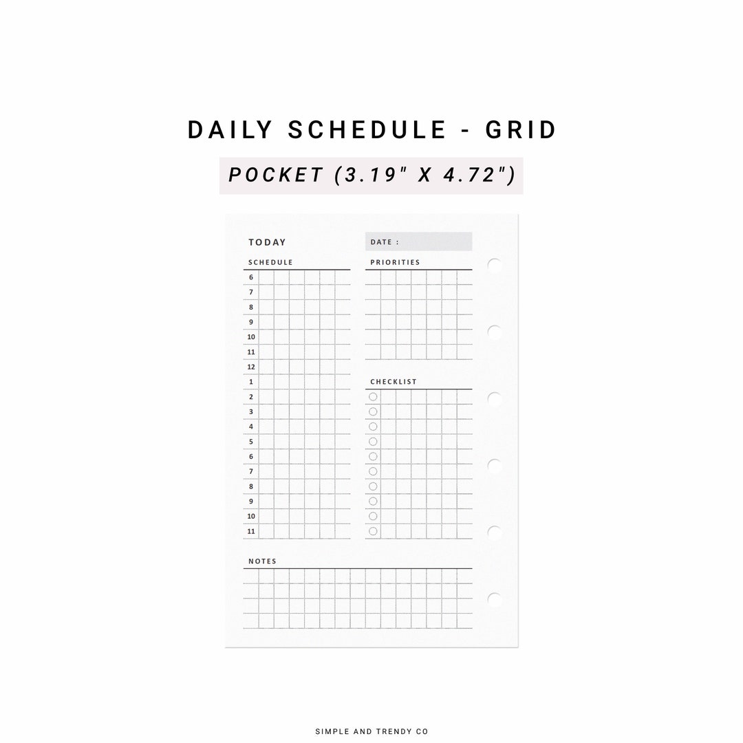 Daily Planner Printable Pocket Size, Daily Planners and Organizers ...