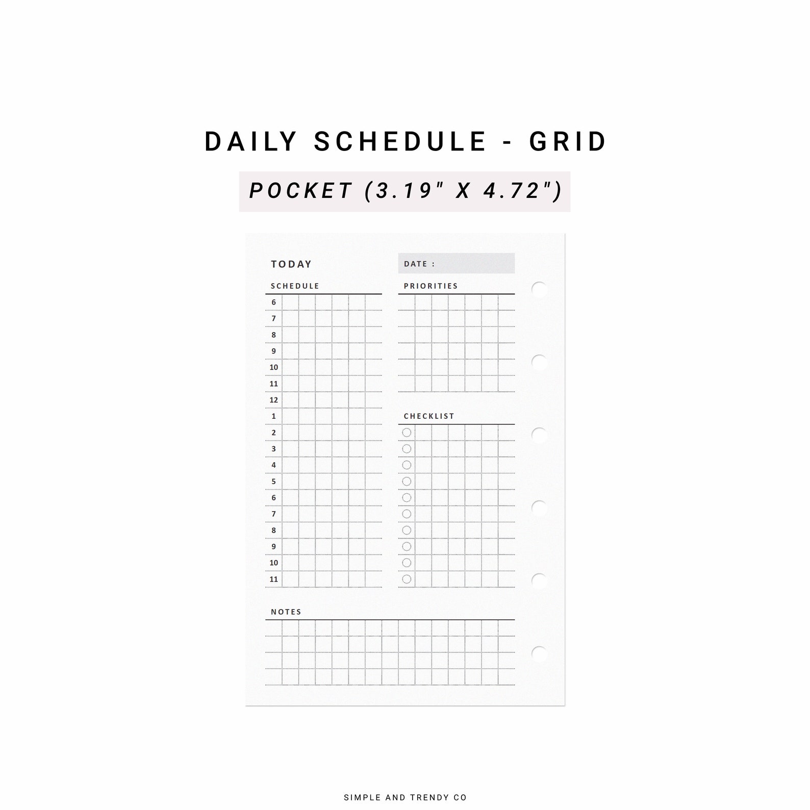 Daily Planner Printable Pocket Size, Daily Planners and Organizers