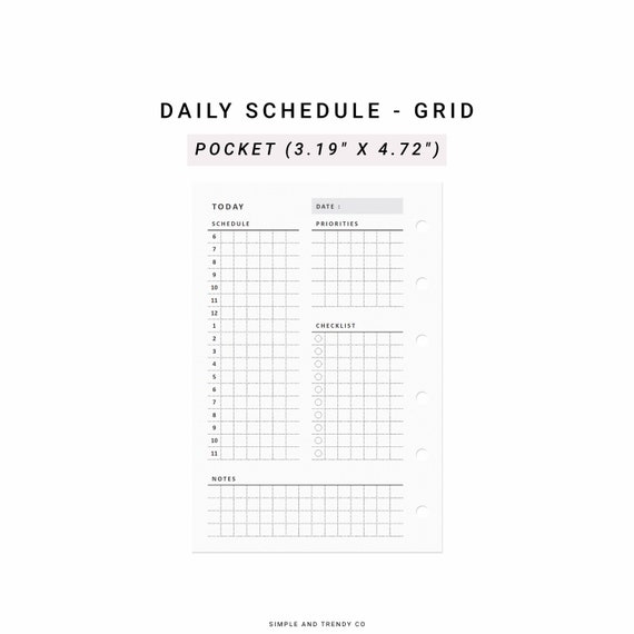 Daily Planner Printable Pocket Size Daily Planners and - Etsy