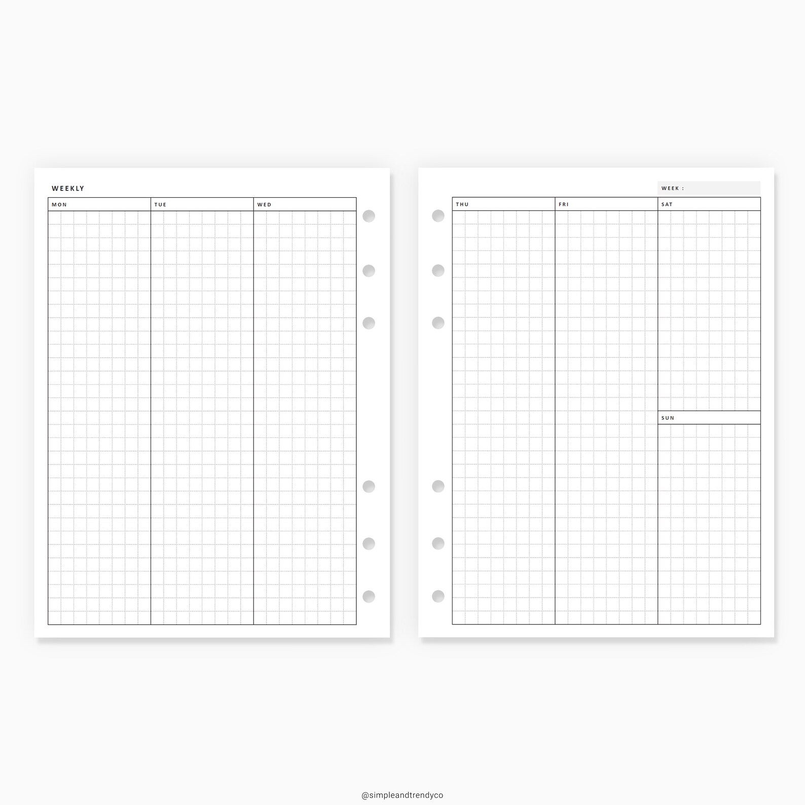 Vertical Weekly Planner B6 Inserts Weekly Agenda WO2P Weekly | Etsy