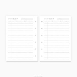 Checking Register Pocket XL Checkbook Register Printable | Etsy