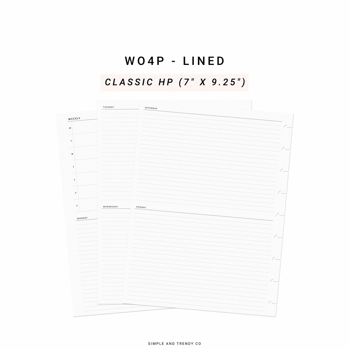 Undated Weekly Planner Printable Happy Planner Classic Weekly - Etsy