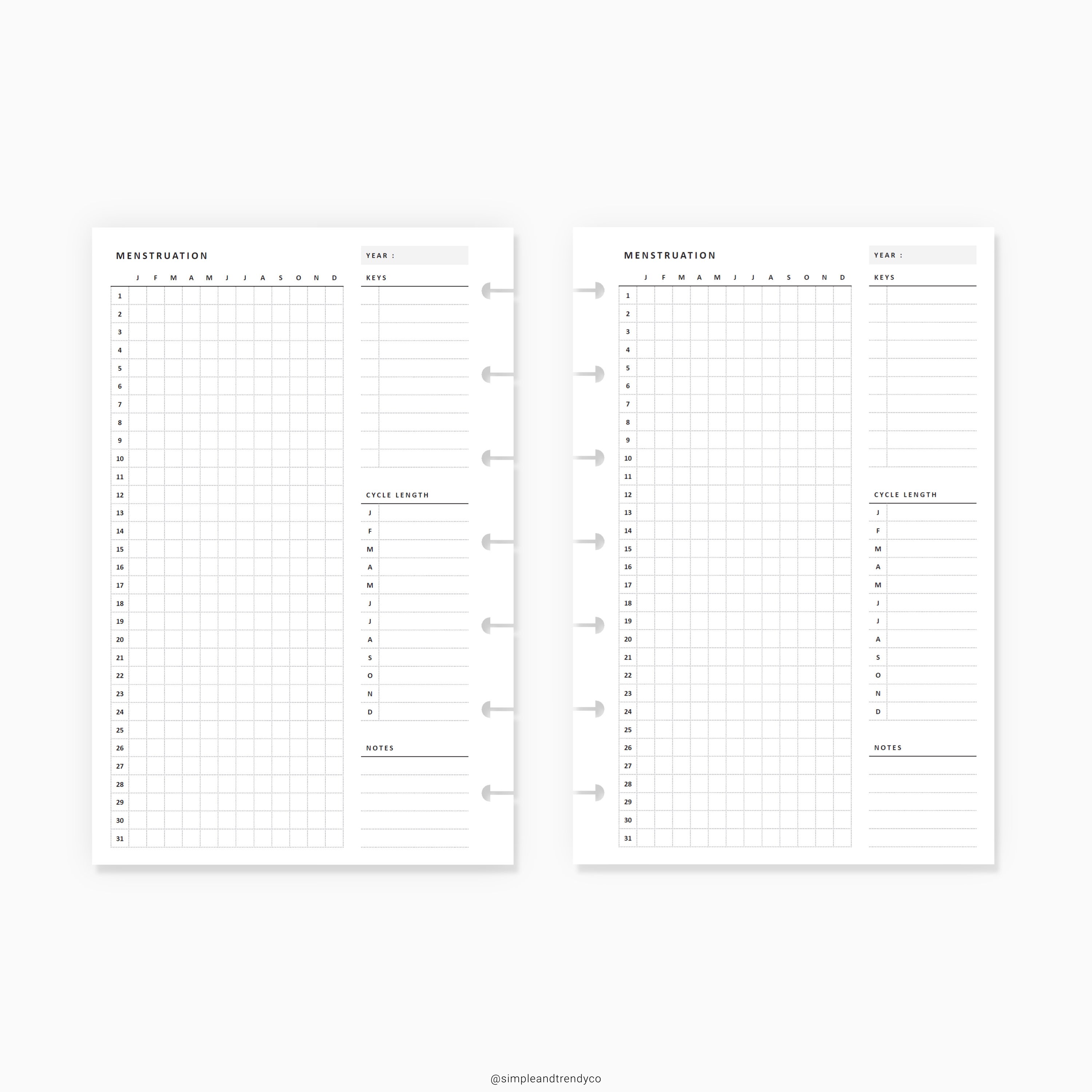 Menstrual Period Tracker Happy Planner Mini Menstruation | Etsy