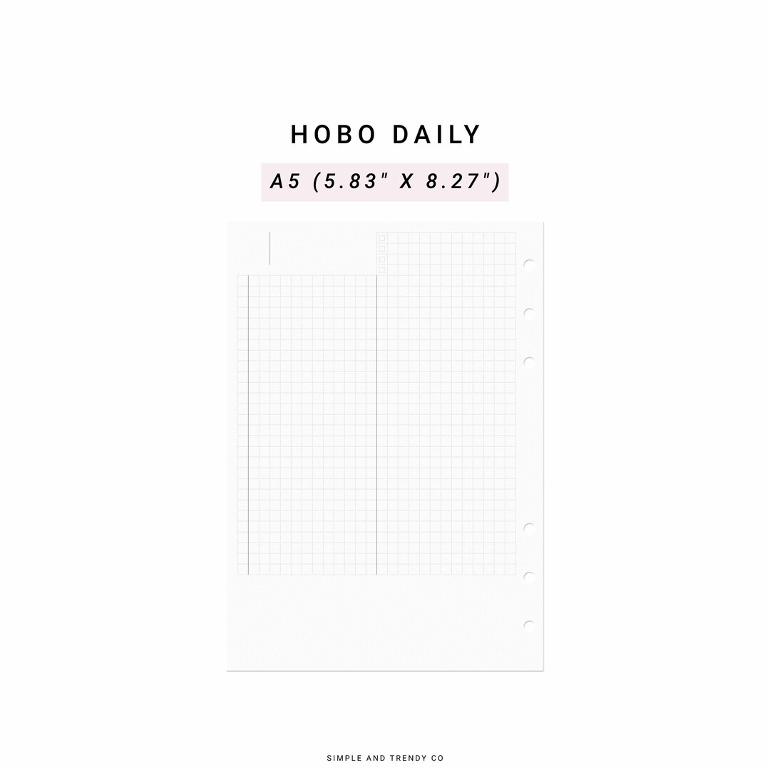 Hobonichi Daily Planner Template A5 Planner Inserts, A5 Daily Printable ...