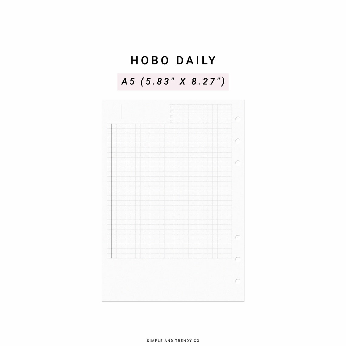 Hobonichi Daily Planner Template A5 Planner Inserts A5 Daily - Etsy