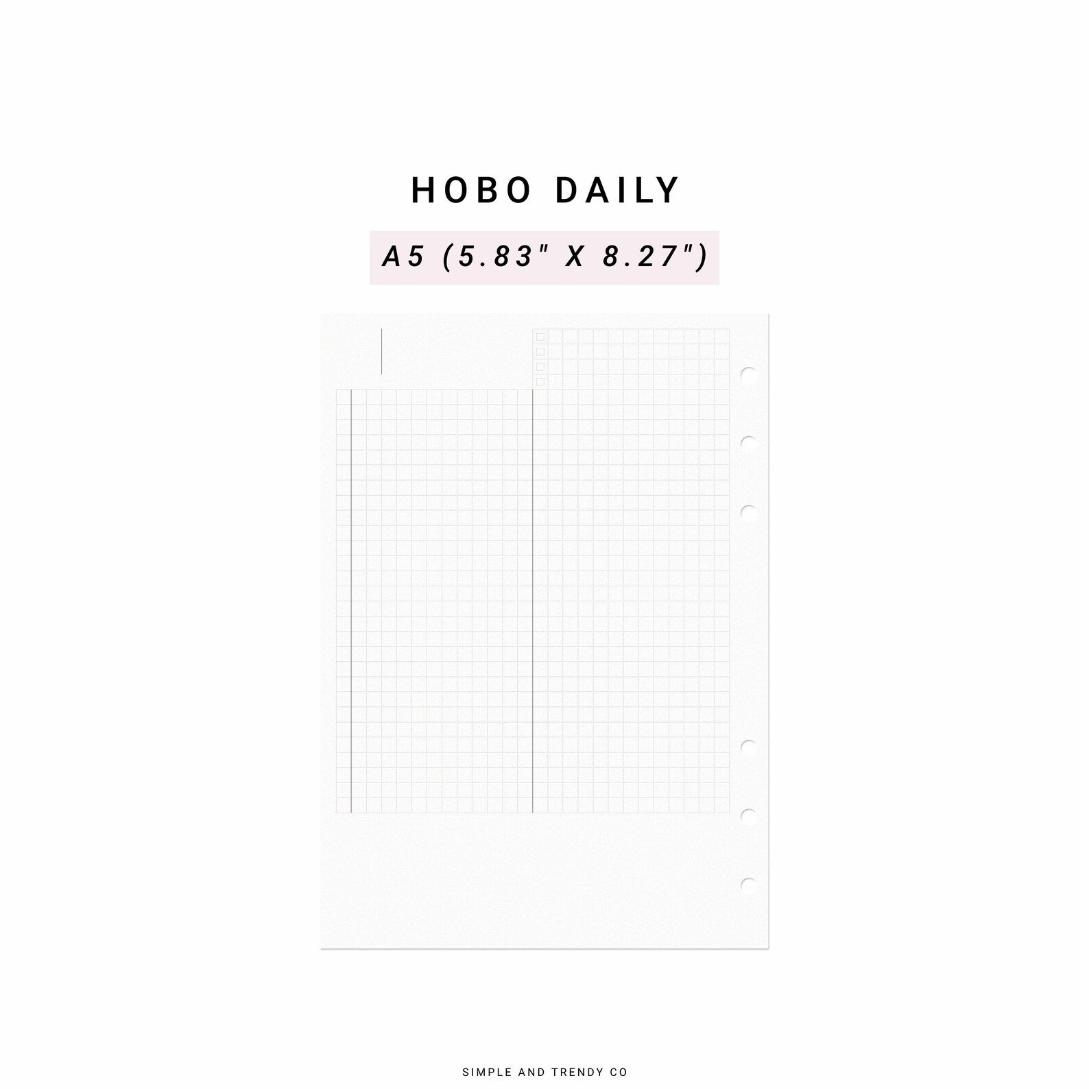 Hobonichi Daily Planner Template A5 Planner Inserts A5 Daily - Etsy