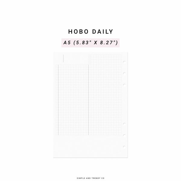 Hobonichi Daily Planner Template A5 Planner Inserts, A5 Daily Printable, A5 Daily Inserts, Undated Day Planner