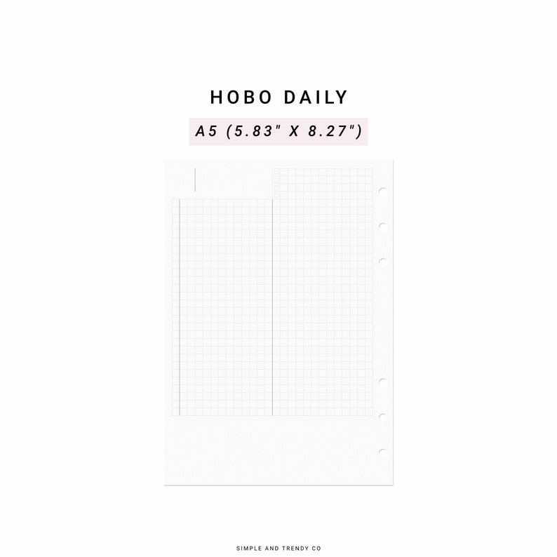 Hobonichi Daily Planner Template A5 Planner Inserts A5 Daily - Etsy