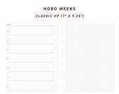 Undated Hobo Weeks Printable Happy Planner Classic Weekly - Etsy