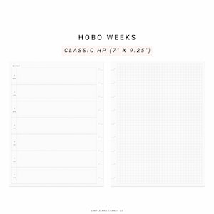 Undated Hobo Weeks Printable Happy Planner Classic, Weekly Planner Template Printable, Agenda Weekly Planner, Weekly Daily Planner Template