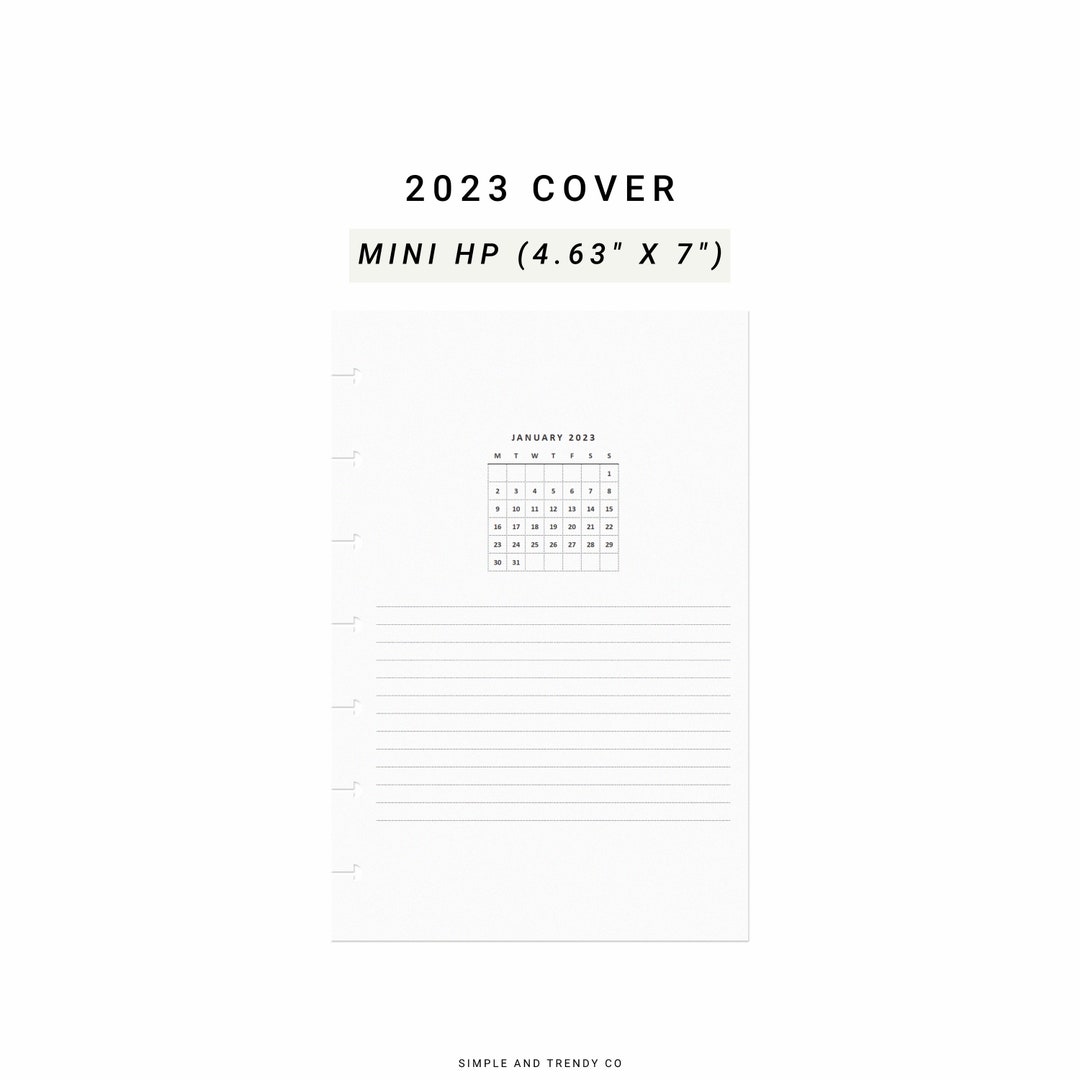 2023 Monthly Planner Cover Printable Happy Planner Mini Etsy