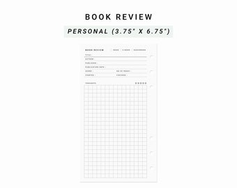 Book Review, Printable Personal Planner Inserts, Reading Journal, Book Lover, Book Journal, Reading Printable Planner