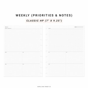 Weekly Planner Happy Planner Classic, Weekly Agenda WO2P, Printable ...