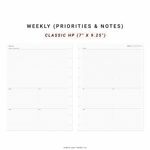 Dashboard Layout CLASSIC HAPPY PLANNER Printable Insert - Etsy