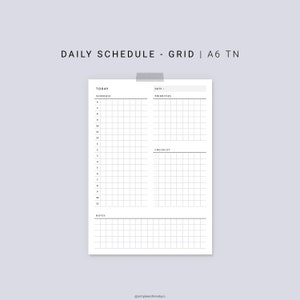 Daily Planner Printable A6 TN Daily Planners and Organizers | Etsy