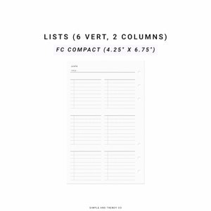 Liste Tracker FC Compact, Einkaufsliste Einkaufsliste, Wunschliste Bucket Liste, Liste Einlage Liste Machen, Geschenk zum Kauf Liste, To Do Liste