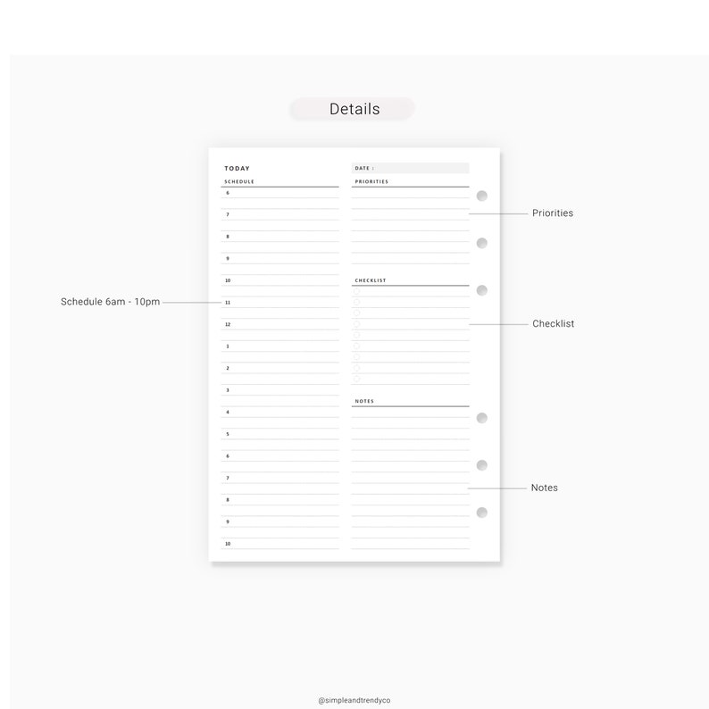 Daily Planner Printable A6 Size Daily Planners Half Hour Etsy
