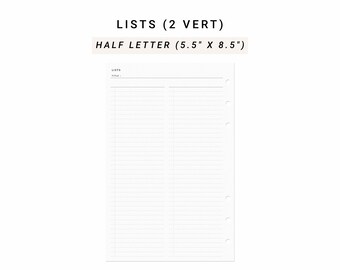 List Tracker Half size Half Letter Inserts, Grocery List Shopping List, Wish List Bucket List, List Insert List Making, Gift To Buy List