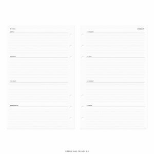 Weekly Planner Printable Half Size Half Letter Inserts Weekly - Etsy