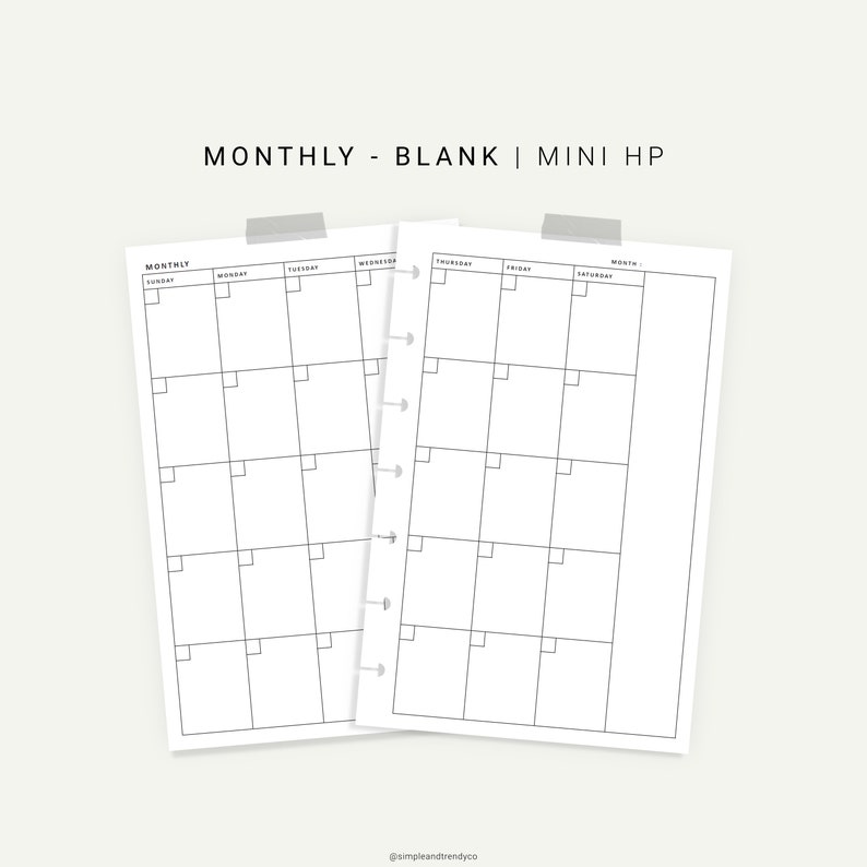 Monthly Planner Printable Happy Planner Mini Agenda Monthly Etsy