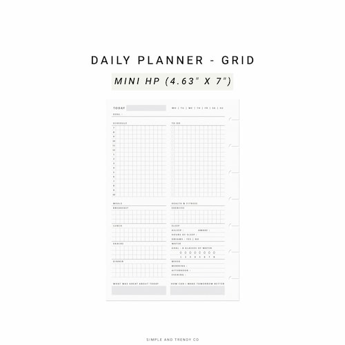 MINI Happy Planner DAILY Insert Printable Create365 Mambi - Etsy