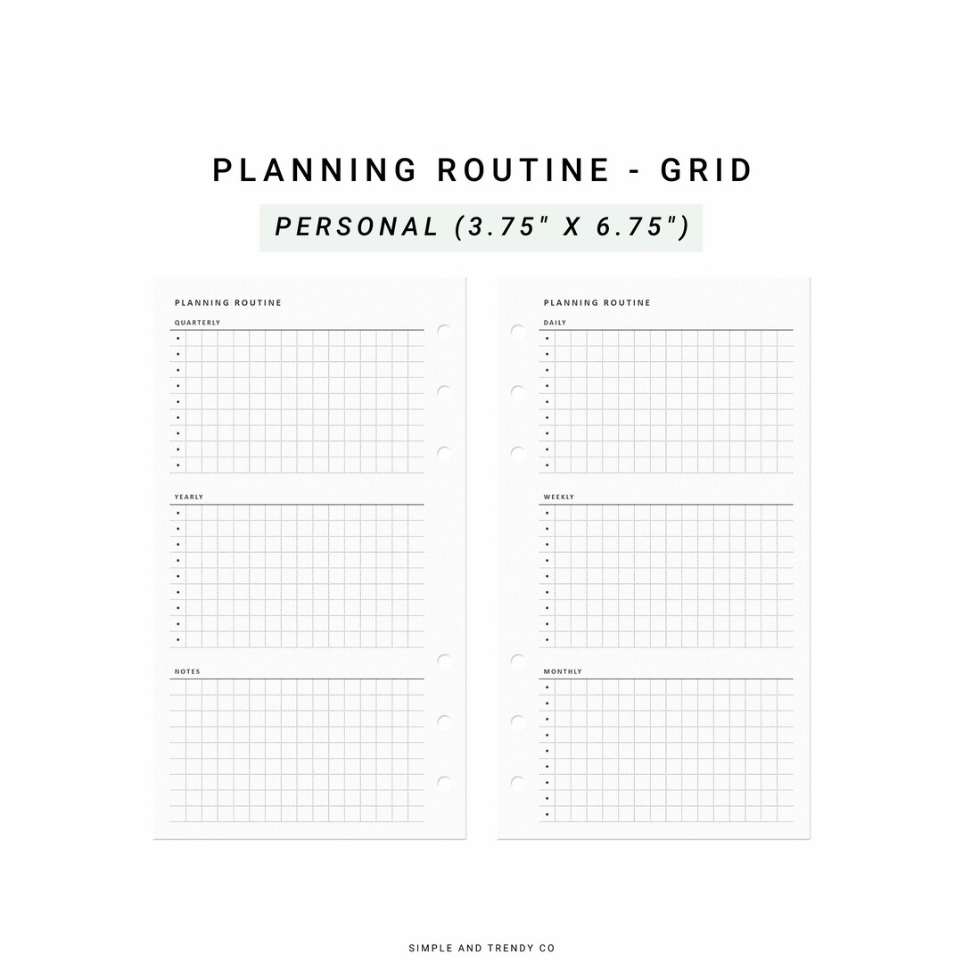 Planning Routine Printable Personal Planner Inserts - Etsy