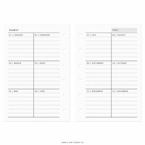 Year at A Glance Pocket Size, Yearly Planner, Printable Yearly Overview ...