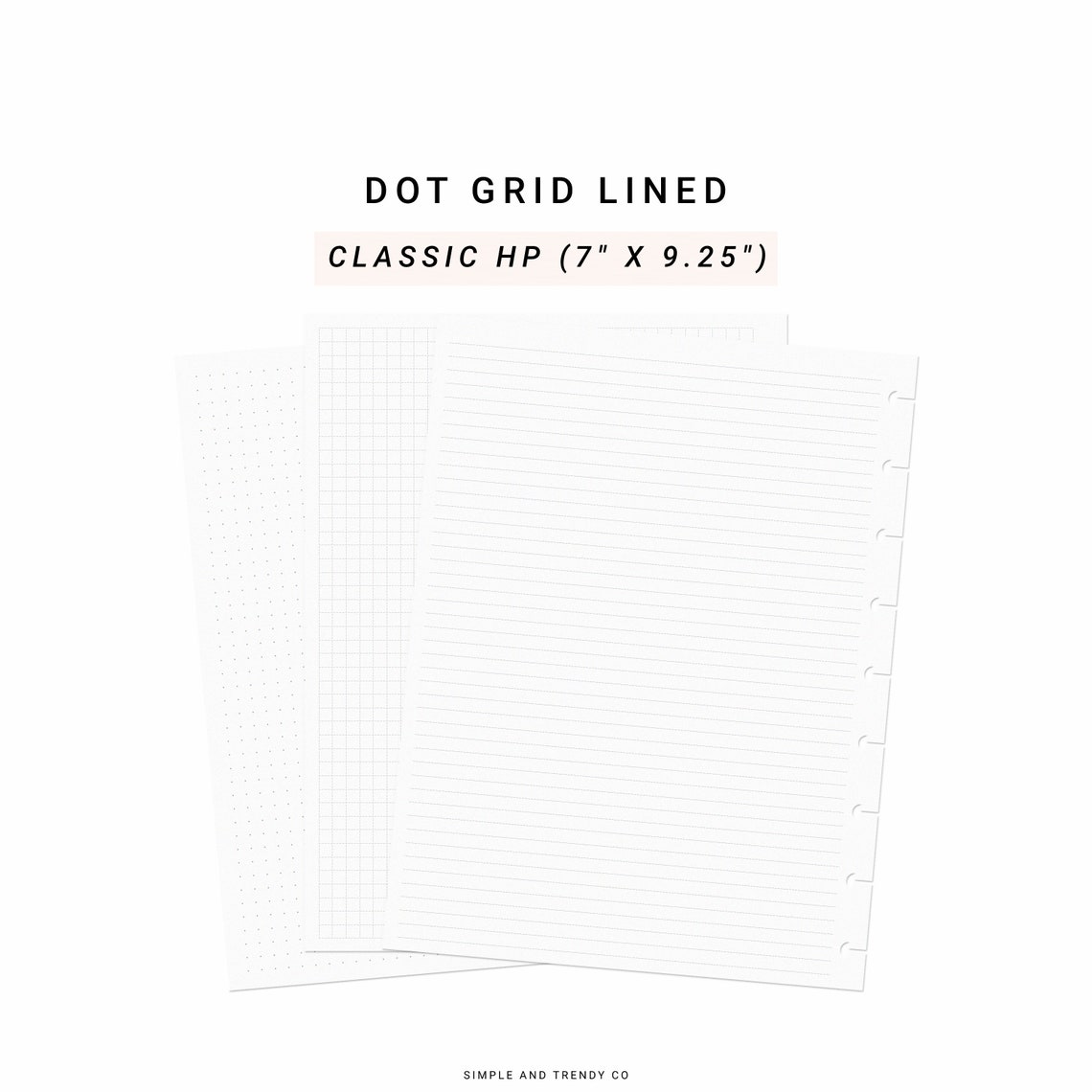 Dot Grid Lined Paper Happy Planner Classic Printable Writing Etsy