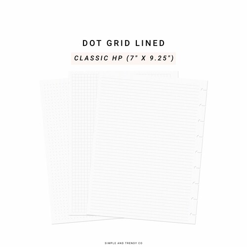 Dot Grid Lined Paper Happy Planner Classic Printable Writing - Etsy