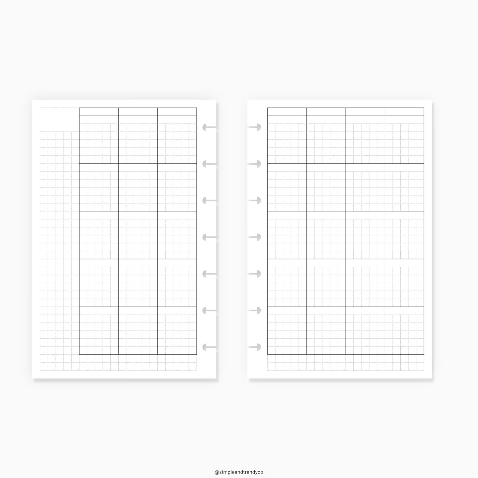 Hobonichi Monthly Planner Template Happy Planner Mini Undated - Etsy