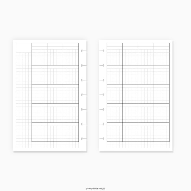 Hobonichi Monthly Planner Template Happy Planner Mini Undated - Etsy