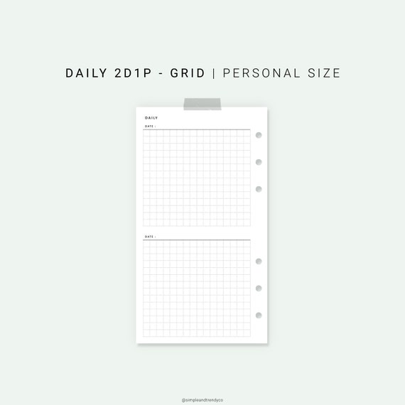 2 Days on 1 Page Personal Planner Inserts Printable Daily | Etsy