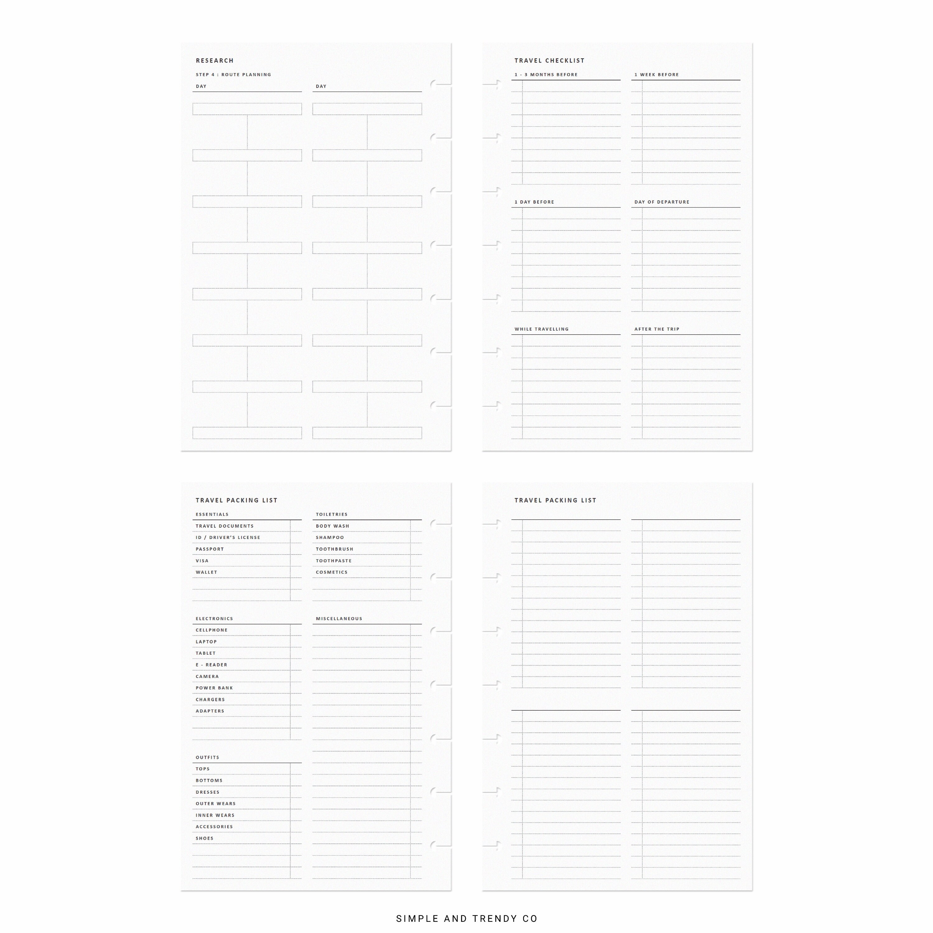 Travel Planner Printable Happy Planner Mini Family Vacation - Etsy
