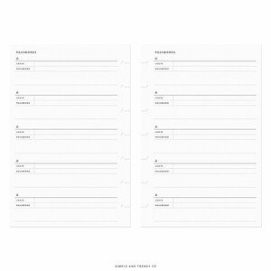 Printable Password Log Happy Planner Mini, Password Keeper Password ...