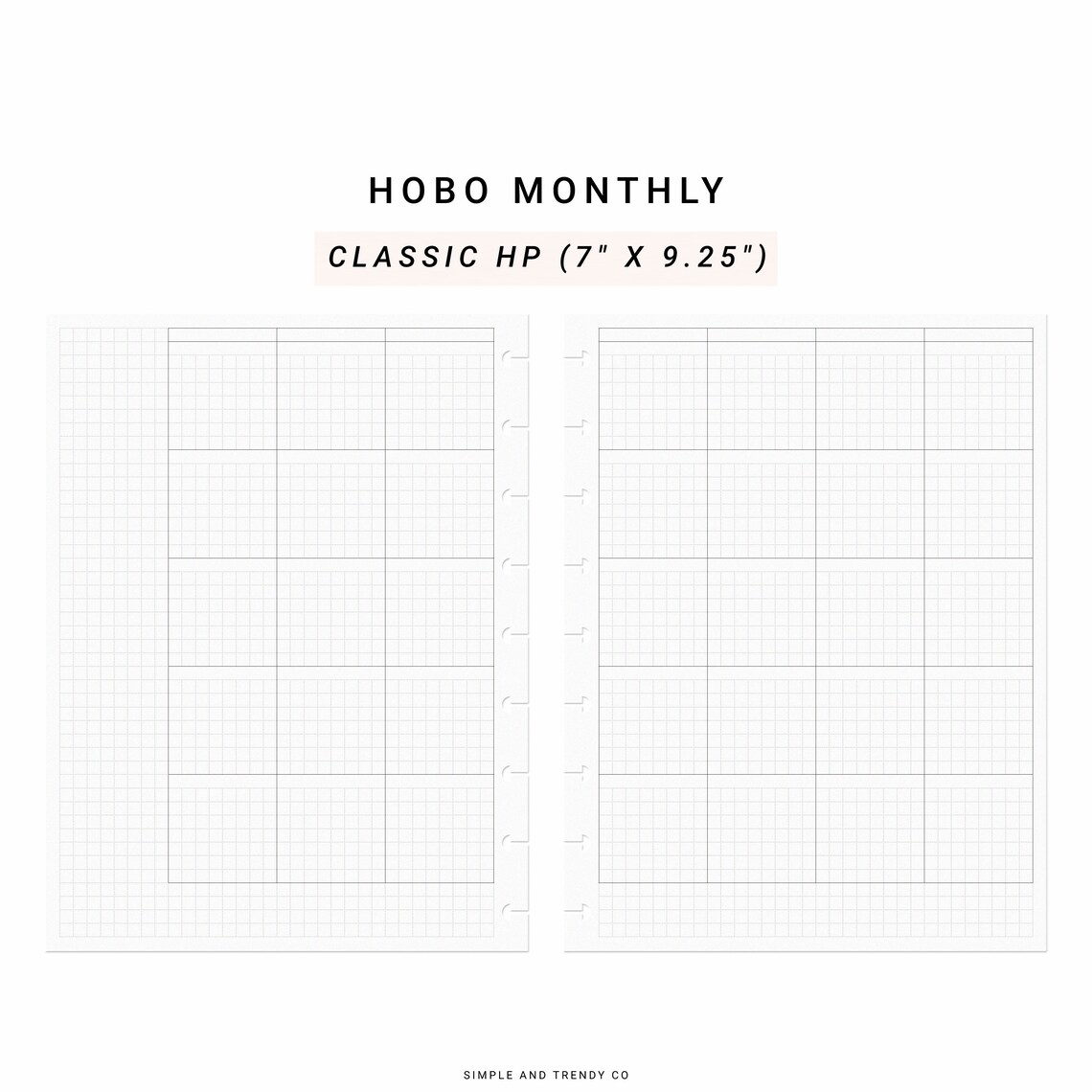 Hobonichi Monthly Planner Template Happy Planner Classic - Etsy