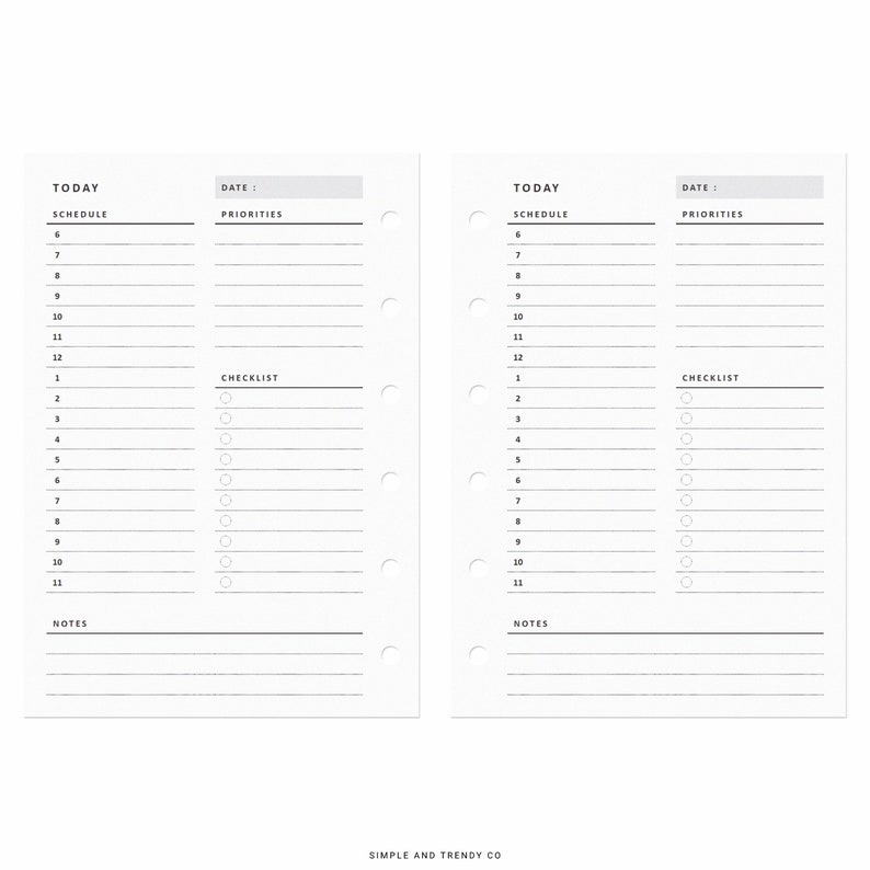 Daily Planner Printable Pocket XL Daily Planners and Etsy