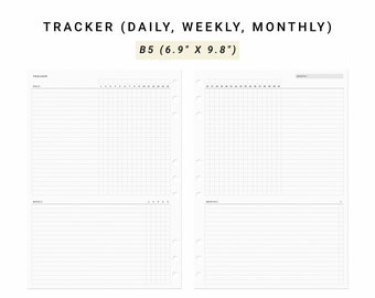 Cleaning Schedule B5 size, Cleaning List Printable Planner, Daily Weekly Monthly House Cleaning Tracker Checklist Template