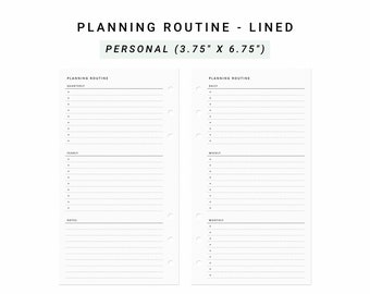 Planning Routine Printable Personal Planner Inserts