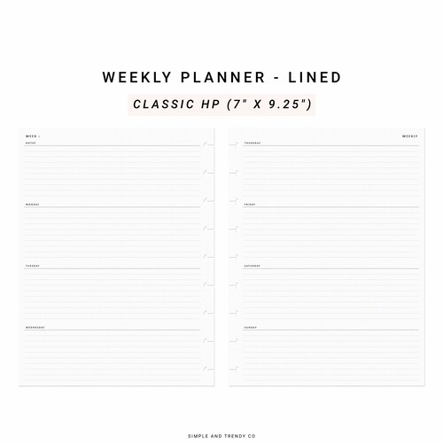 Weekly Planner Printable Happy Planner Classicweekly Schedule - Etsy