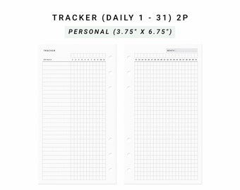 Monthly Habit Tracker Printable Undated Personal Planner Inserts