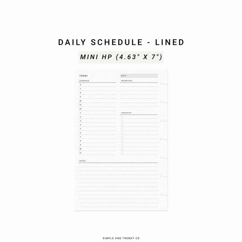 Daily Planner Printable Happy Planner Mini Daily Planners and Etsy