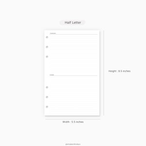 Undated Weekly Planner Printable Half size Half Letter | Etsy