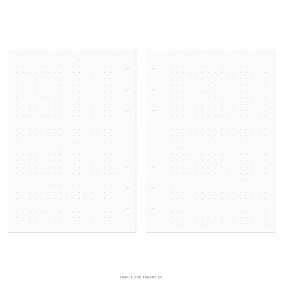 Dot Grid Lined Paper A6 Inserts Printable Writing Paper Blank 