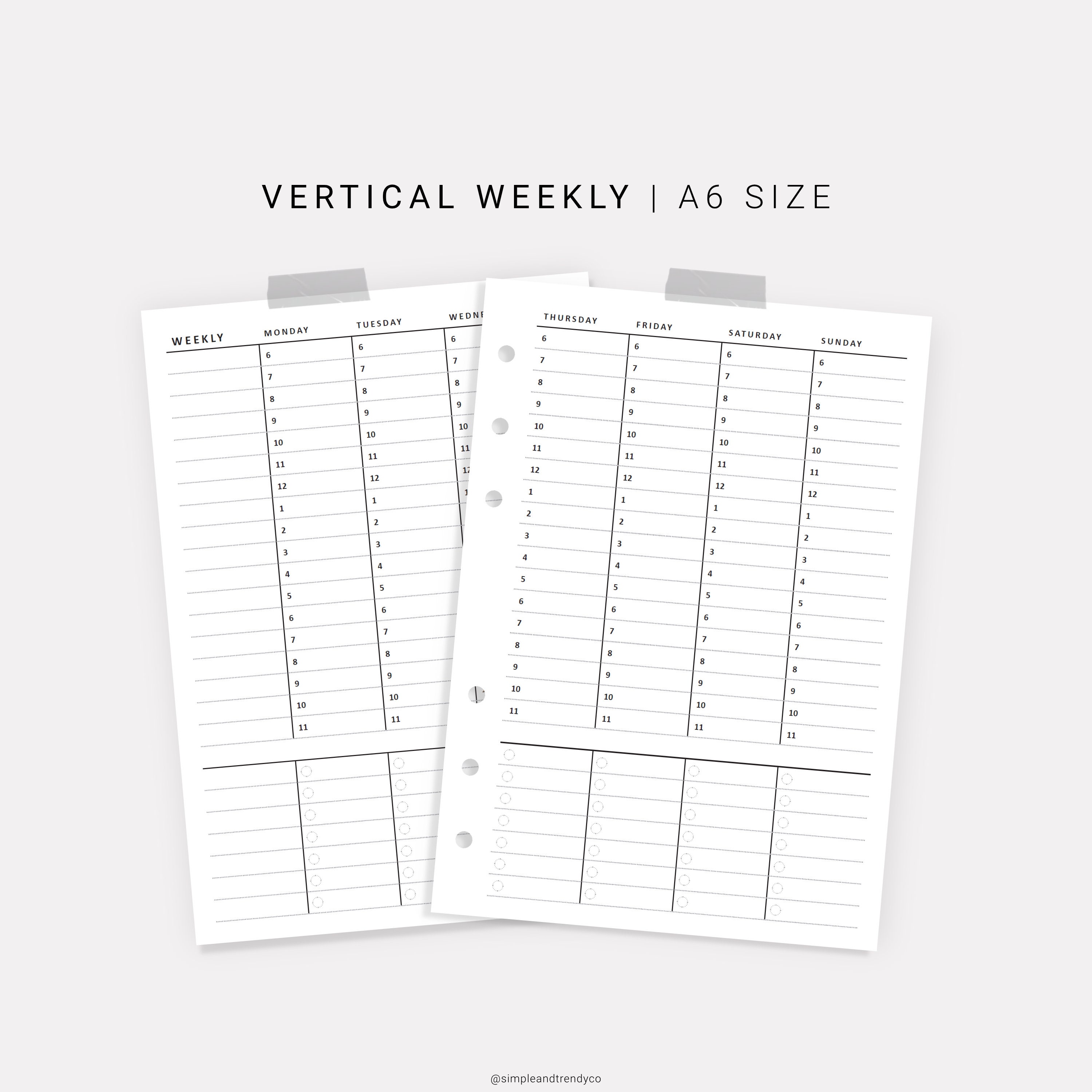 Paper & Party Supplies Week on Two Pages Undated Weekly Planner A6 ...