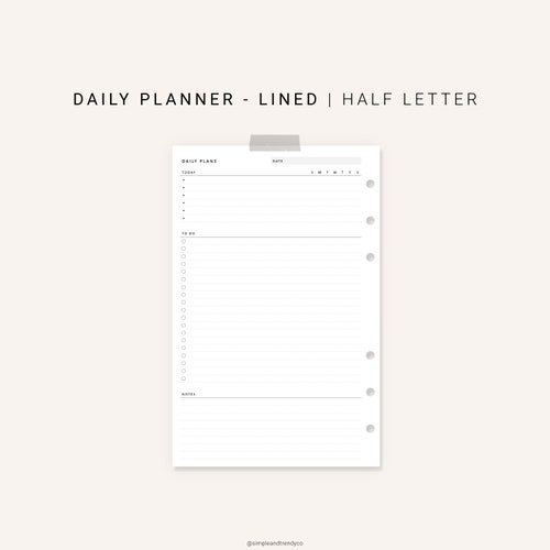 Half Letter Planner Inserts Printable Checklist Printable Etsy