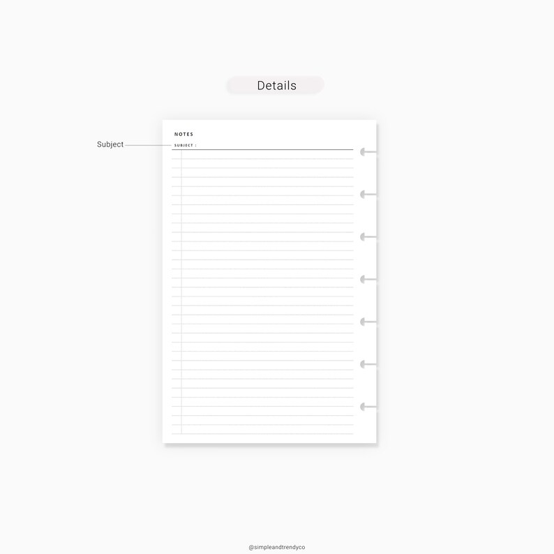 Notes Paper Happy Planner Mini Printable Writing Paper Lined Etsy