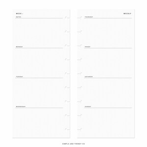 Weekly Planner Skinny Classic Printable Happynichi Printable - Etsy